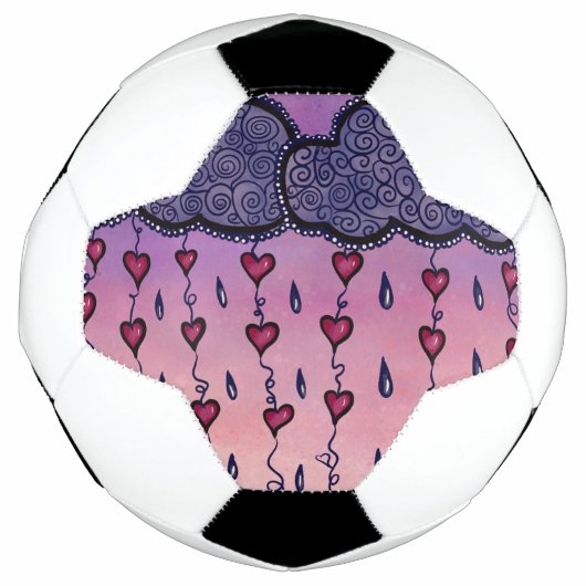 Schattige wolken, harten en regendruppels voetbal (Voorkant)