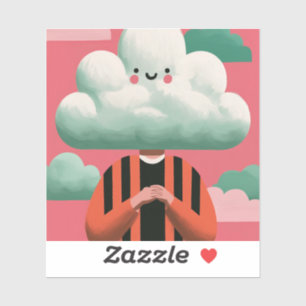 Schattige wolkenhoofd eigenzinnig surreëel karakte sticker