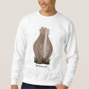 Schattige wollige neushoorn elasmotherium cartoon trui