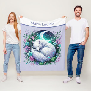 Schattige wolvenliefhebbers voeg naam toe fleece deken