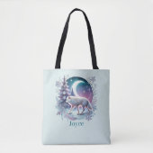 Schattige wolvenliefhebbers voeg naam toe  tote bag (Voorkant)