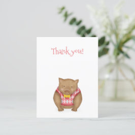Schattige wombat bedankkaart briefkaart