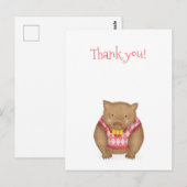 Schattige wombat bedankkaart briefkaart (Voorkant / Achterkant)