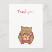 Schattige wombat bedankkaart briefkaart (Voorkant)