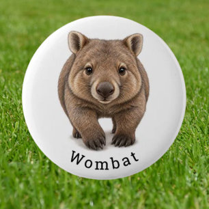 Schattige Wombat Ronde Button 5,7 Cm