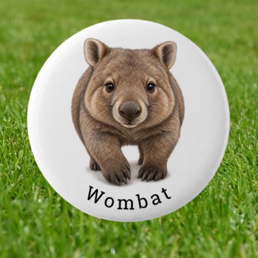Schattige Wombat Ronde Button 5,7 Cm