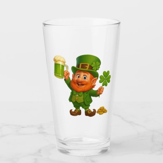 Schattige/wonderlijke kabouter St. Patrick's Day Glas (Voorkant)