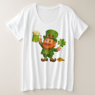 Schattige/wonderlijke kabouter St. Patrick's Day Grote Maat T-shirt