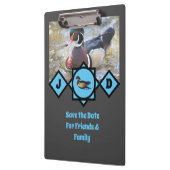 Schattige Wood Duck Monogram Foto Klembord (Links)