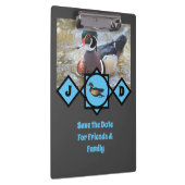 Schattige Wood Duck Monogram Foto Klembord (Rechts)