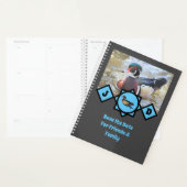 Schattige Wood Duck Monogram Foto Planner (Display)