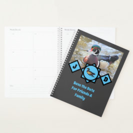 Schattige Wood Duck Monogram Foto Planner