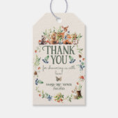 Schattige Woodland Animal Adventure Neutraal Baby  Cadeaulabel (Voorkant)