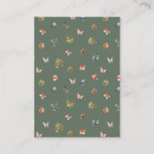 Schattige Woodland Animal Adventure Neutraal Baby  Informatiekaartje (Achterkant)