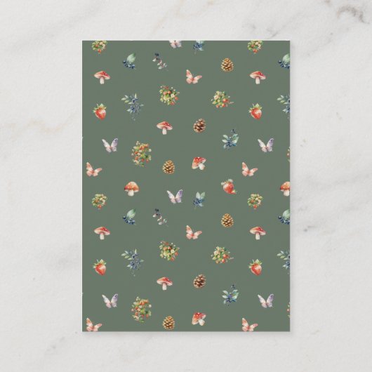 Schattige Woodland Animal Adventure Neutraal Baby Informatiekaartje (Achterkant)