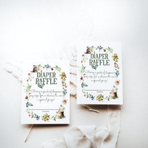 Schattige Woodland Animal Adventure Neutraal Baby  Informatiekaartje