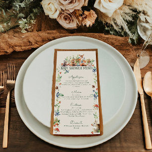 Schattige Woodland Animal Adventure Neutraal Baby  Menu