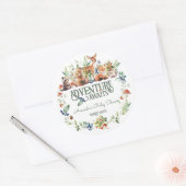 Schattige Woodland Animal Adventure Neutraal Baby  Ronde Sticker (Envelop)