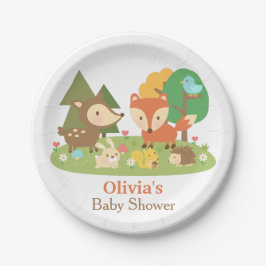 Schattige Woodland Animal Baby shower Party Suppli Papieren Bordje
