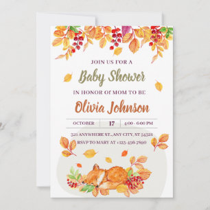 Schattige Woodland Animal Fox Baby shower Kaart