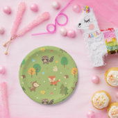 Schattige Woodland Animal Pattern Baby shower Part Papieren Bordje (Feest)