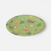 Schattige Woodland Animal Pattern Baby shower Part Papieren Bordje (Gekanteld)