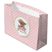 Schattige Woodland Animal Pink Verjaardag voor Mei Groot Cadeauzakje (Achterkant Gekanteld)