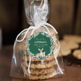 Schattige Woodland Animals Baby shower Dank u wel Ronde Sticker