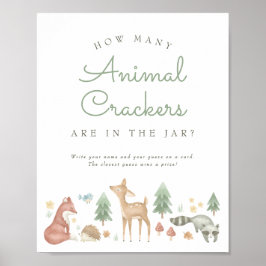 Schattige Woodland Animals Baby shower Guessing sp Poster