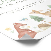 Schattige Woodland Animals Baby shower Guessing sp Poster (Hoek)
