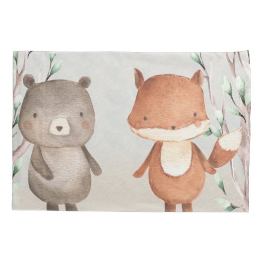 Schattige Woodland Animals Beer en Fox Kussensloop