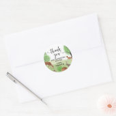 Schattige Woodland Animals Fox Elegant Script Beda Ronde Sticker (Envelop)