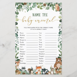 Schattige Woodland Animals Naam Baby Animal Match 