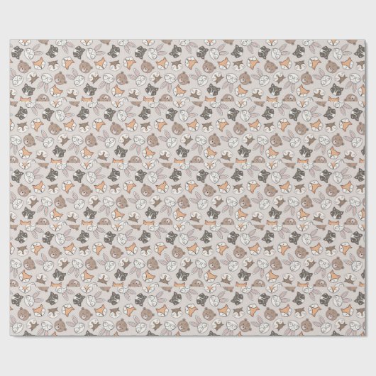 Schattige Woodland Animals Seamless Pattern Cadeaupapier (Vlak)