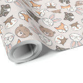Schattige Woodland Animals Seamless Pattern Cadeaupapier (Rol Hoek)