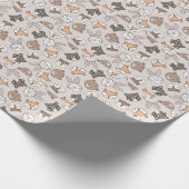 Schattige Woodland Animals Seamless Pattern Cadeaupapier (Hoek)