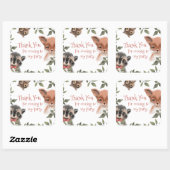 Schattige Woodland Animals Verjaardagsfeestje Dank Vierkante Sticker (Vel)