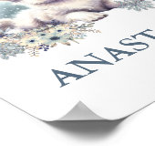 Schattige woodland baby dier wolf hond winter them poster (Hoek)