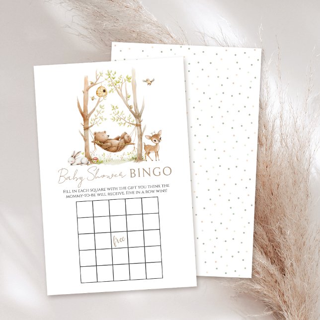 Schattige Woodland Baby Jongen Douche Bingogame (Creator heeft geüpload)