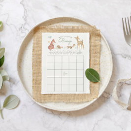 Schattige Woodland Baby shower Bingo Kaart