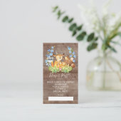 Schattige Woodland Baby shower Luier Raffle ticket Informatiekaartje (Staand voorkant)