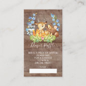 Schattige Woodland Baby shower Luier Raffle ticket Informatiekaartje (Voorkant)
