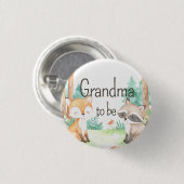 Schattige Woodland Baby shower Theme Oma To Be Ronde Button 3,2 Cm (Voorkant /achterkant)