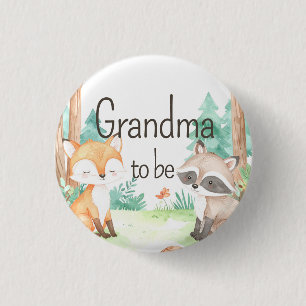 Schattige Woodland Baby shower Theme Oma To Be Ronde Button 3,2 Cm