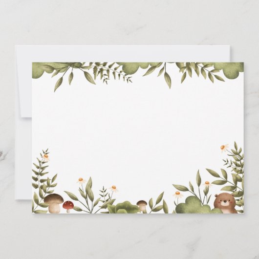 Schattige Woodland beer grillig Dank U Baby shower Bedankkaart (Achterkant)