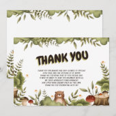 Schattige Woodland beer grillig Dank U Baby shower Bedankkaart (Voorkant / Achterkant)