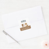 Schattige Woodland Boho Baby Dieren Vierkante Sticker (Envelop)