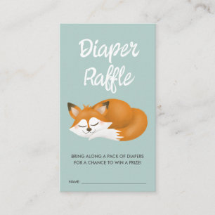 Schattige Woodland Boys Baby shower Luier Raffle Informatiekaartje