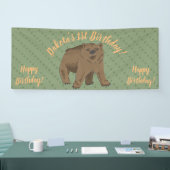 Schattige Woodland Brown Beer welp Verjaardag Spandoek (Beurs)