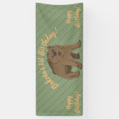 Schattige Woodland Brown Beer welp Verjaardag Spandoek (Verticaal)